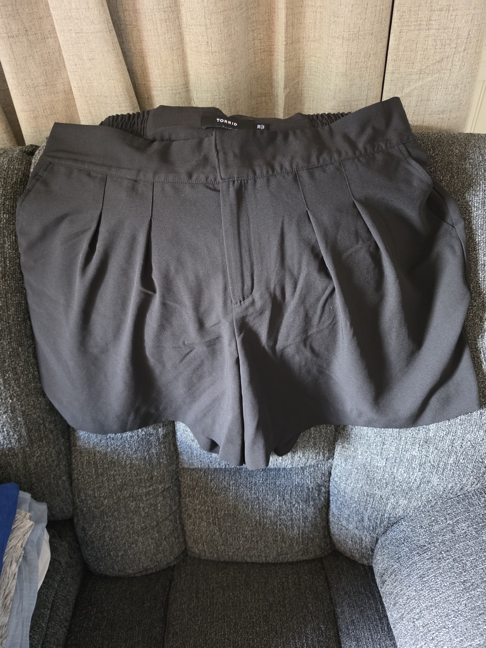 torrid Black Flat Front Pleated Shorts